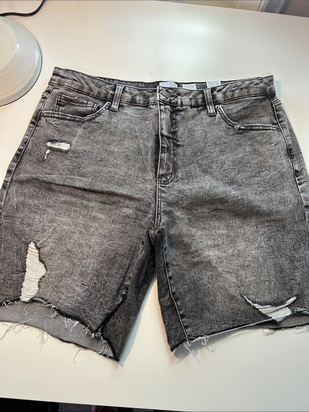Women’s Time and Tru Black Washed denim shorts
